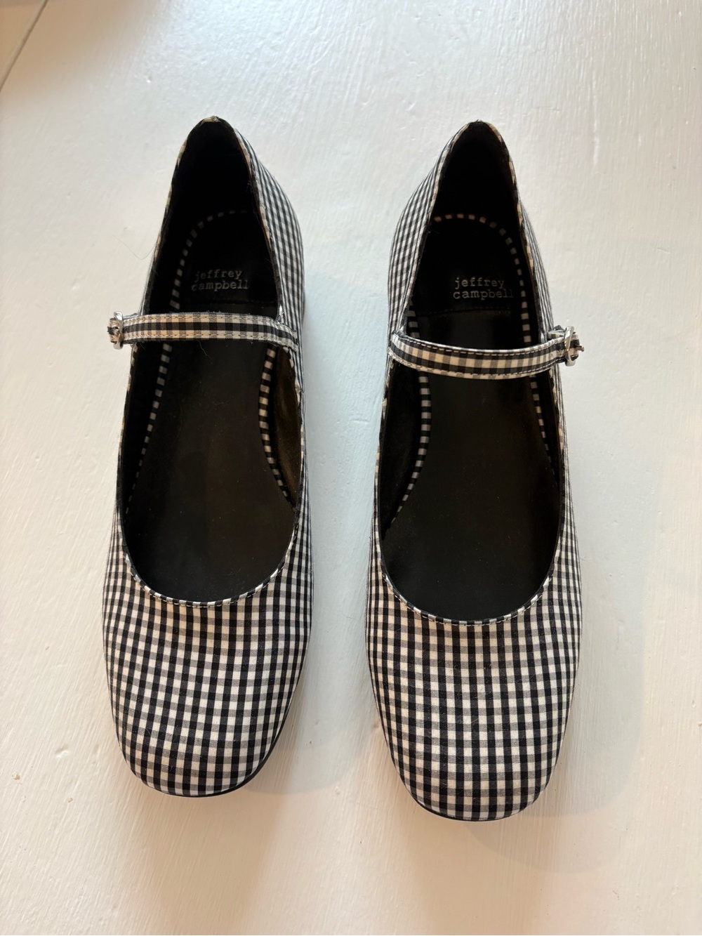 Jeffrey Campbell Kids Black & White Gingham Mary Janes